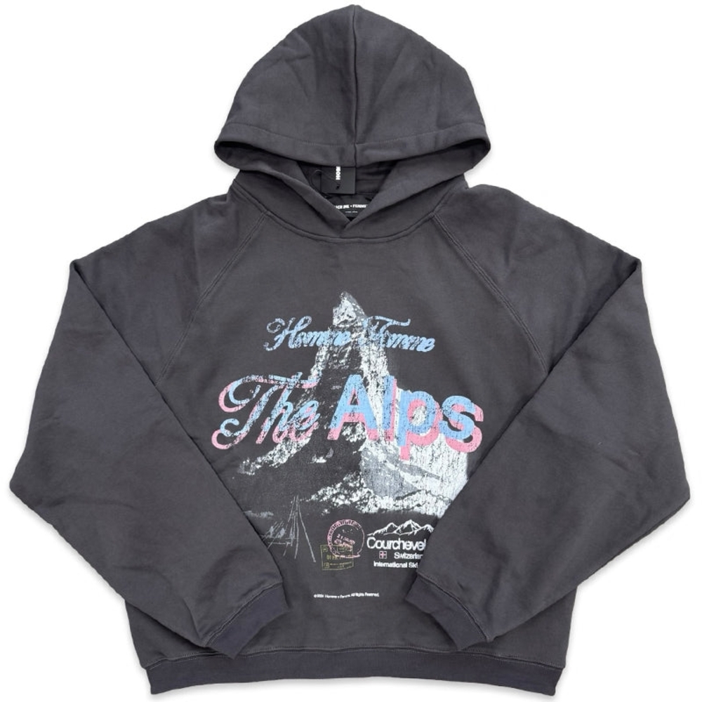 Men's Homme Femme Gray Alps Graphic Hoodie
